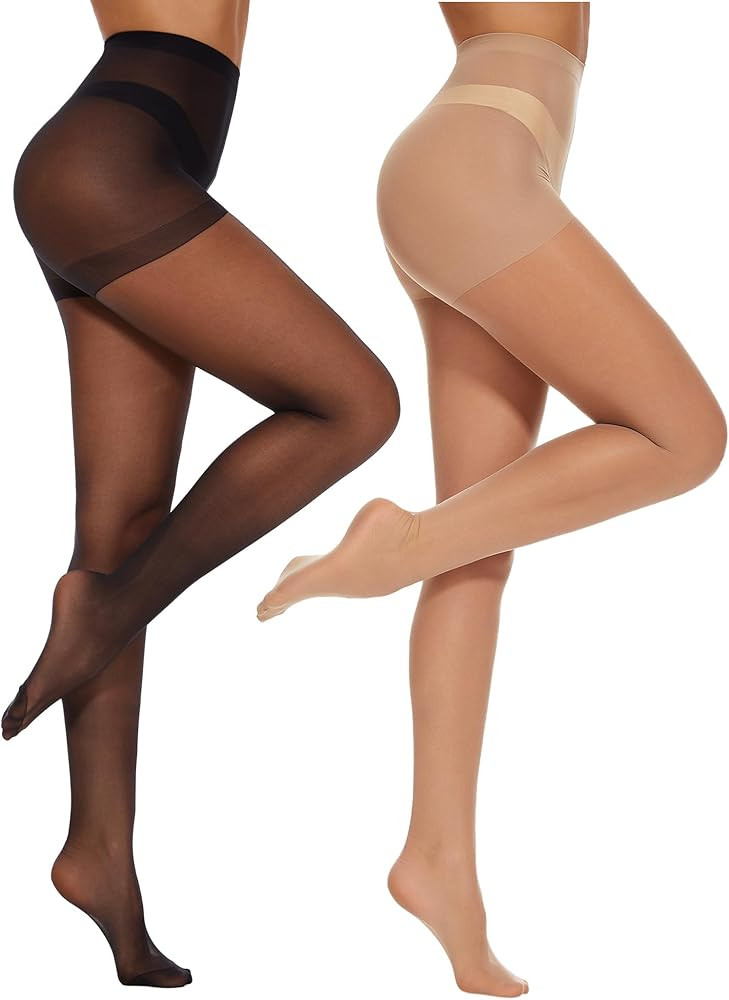 CozyWow 2 Pack Sheer Pantyhose for Women, Ultra Thin Control Top Tights, 20 Denier Hosiery Stocki... | Amazon (CA)