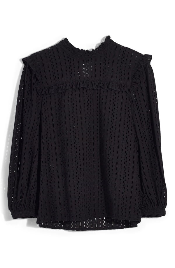 Eyelet Ruffle Mock Neck Top | Nordstrom