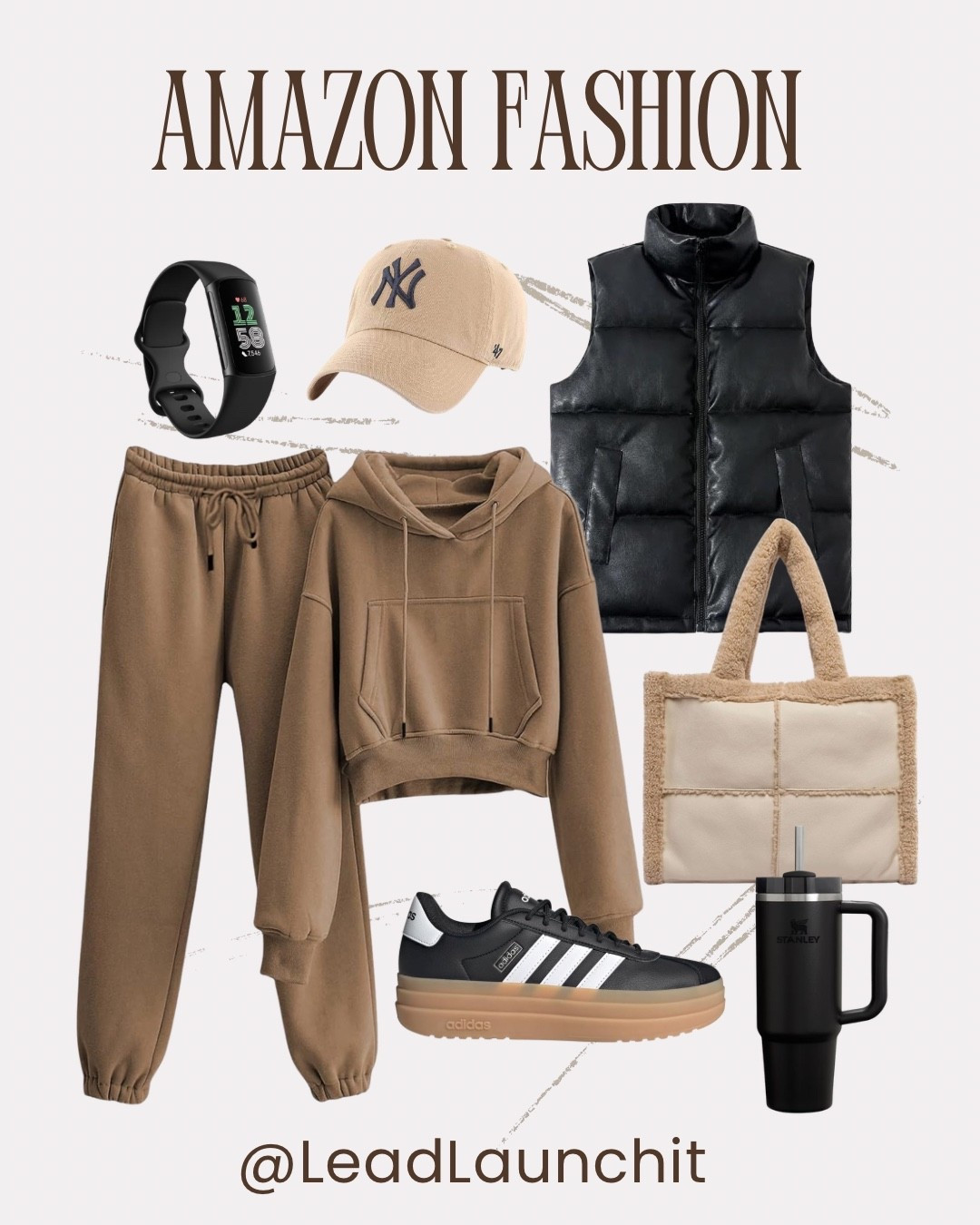 Your new go-to Amazon Fashion fit is HERE 🤎✨
This whole look is cozy, neutral, affordable, and SO easy to style — puffer vest, cropped hoodie, joggers, Adidas sneakers, a sherpa tote, Stanley cup & the cutest NY cap 😍
Literally everything is from Amazon and linked in my LTK + Amazon Storefront for easy shopping!
If you love comfy + cute… this outfit is IT 🔥

#amazonfashion #amazondrip #ltkit #ltkfashion #amazonoutfits #neutralaesthetic #fallfashion2025 #winteroutfitideas #amazonfinds