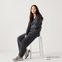 Uniqlo Viscose Pantalon Milano (Lavable en machine) - Gris Foncé - L | Uniqlo BE