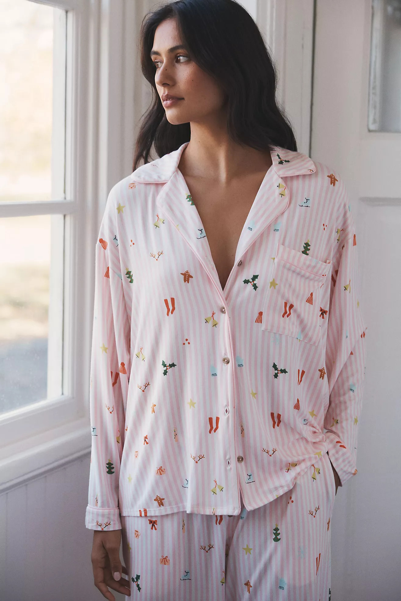 The LyreBird ModaLuxe Long-Sleeve Pajama Shirt | Anthropologie (US)