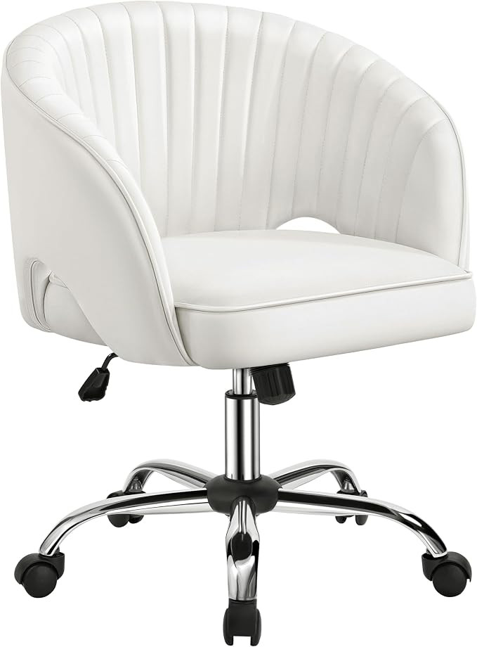 Yaheetech Home Office Chair, Faux Leather Desk Chair, Modern Swivel Chair with Tufted Barrel Back... | Amazon (US)