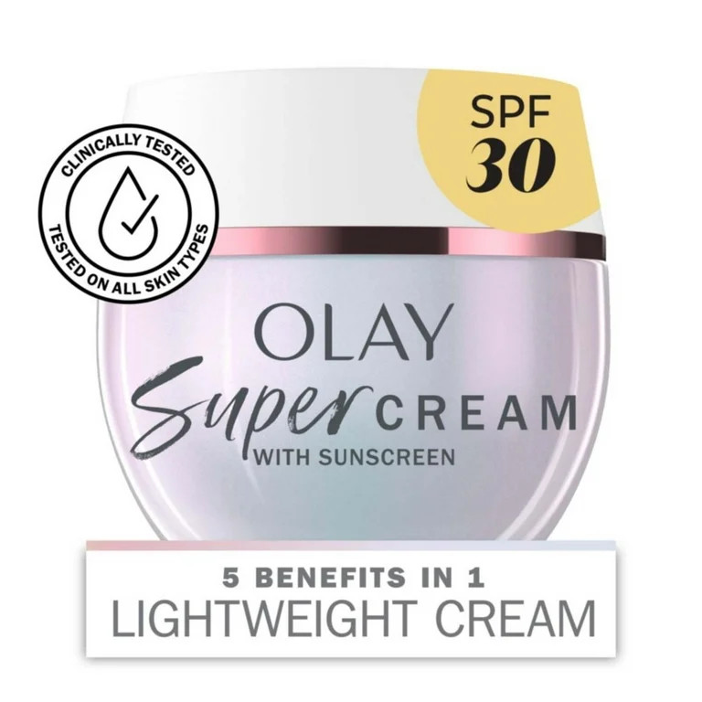 Olay Face Cream Super Serum Cream Lightweight Face Moisturizer SPF 30, 1.7oz | Walmart (US)