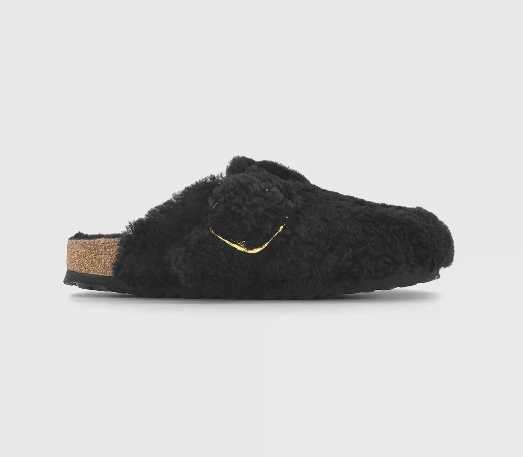Women's Boston Big Buckle Teddy Clogs In Black/gold | Shop Simon