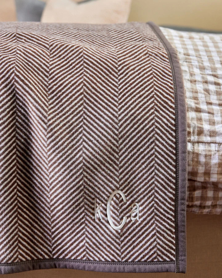 Harborview Herringbone Chocolate Throw Blanket | ChappyWrap | ChappyWrap