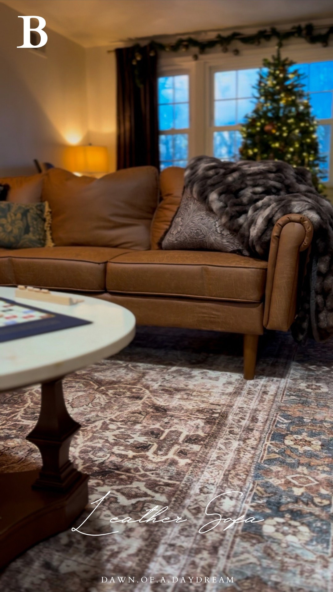 B: Faux Leather Sofa


Moody brown leather look comfy cozy chaise earthy neutral transitional interior design 

#LTKHome