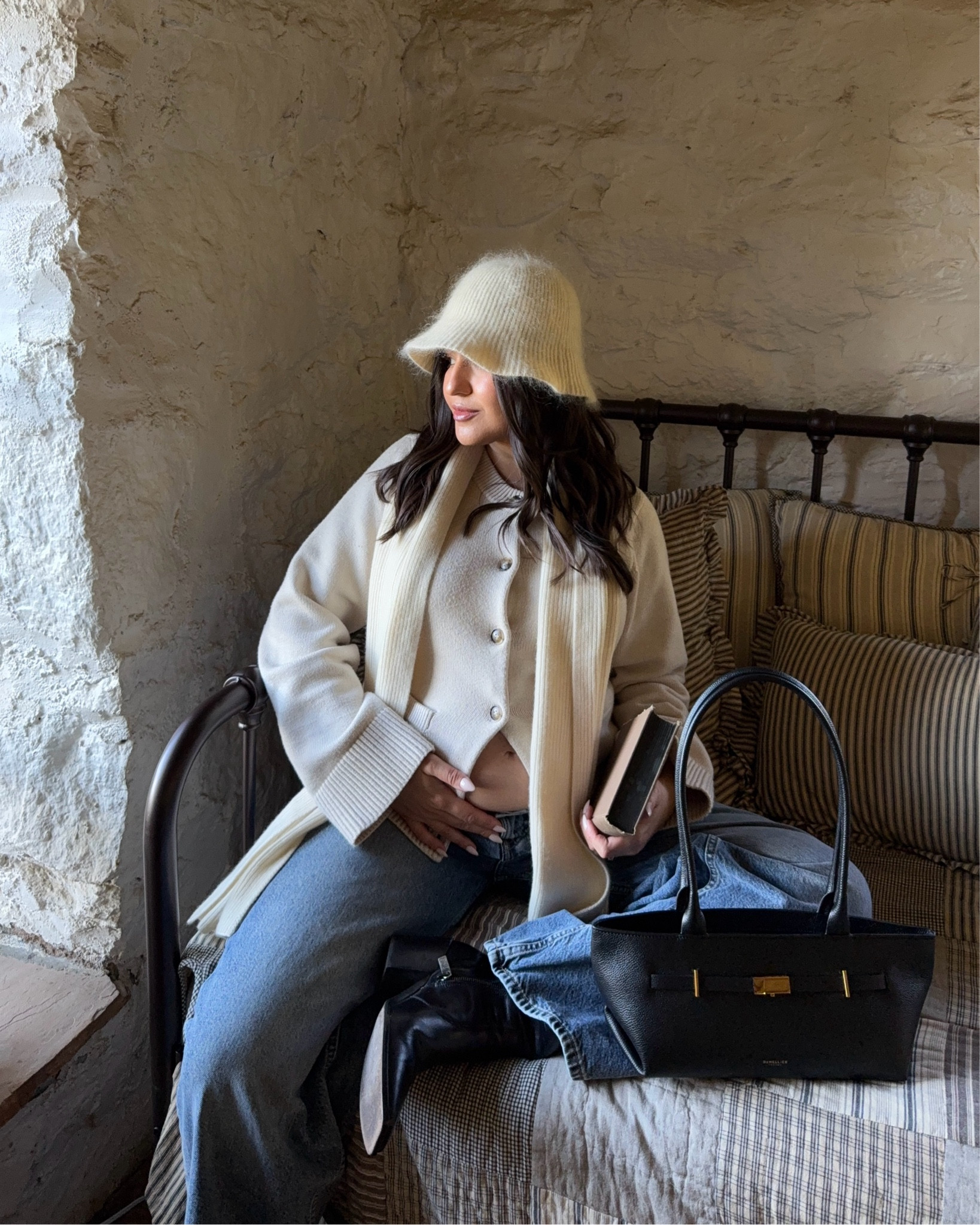 Cozy casual fit. I sized up for pregnancy outfit since these jeans are regular fit.

#LTKBump #LTKootd #LTKFindsUnder100