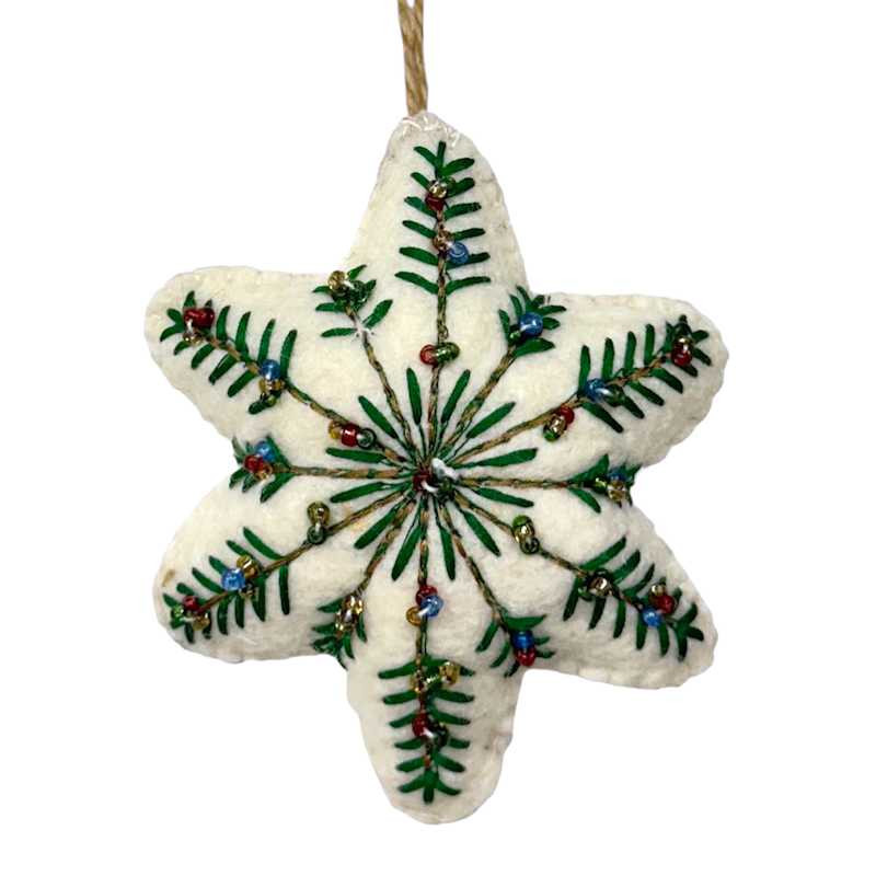 Felt Snowflake Ornament, 5" | At Home