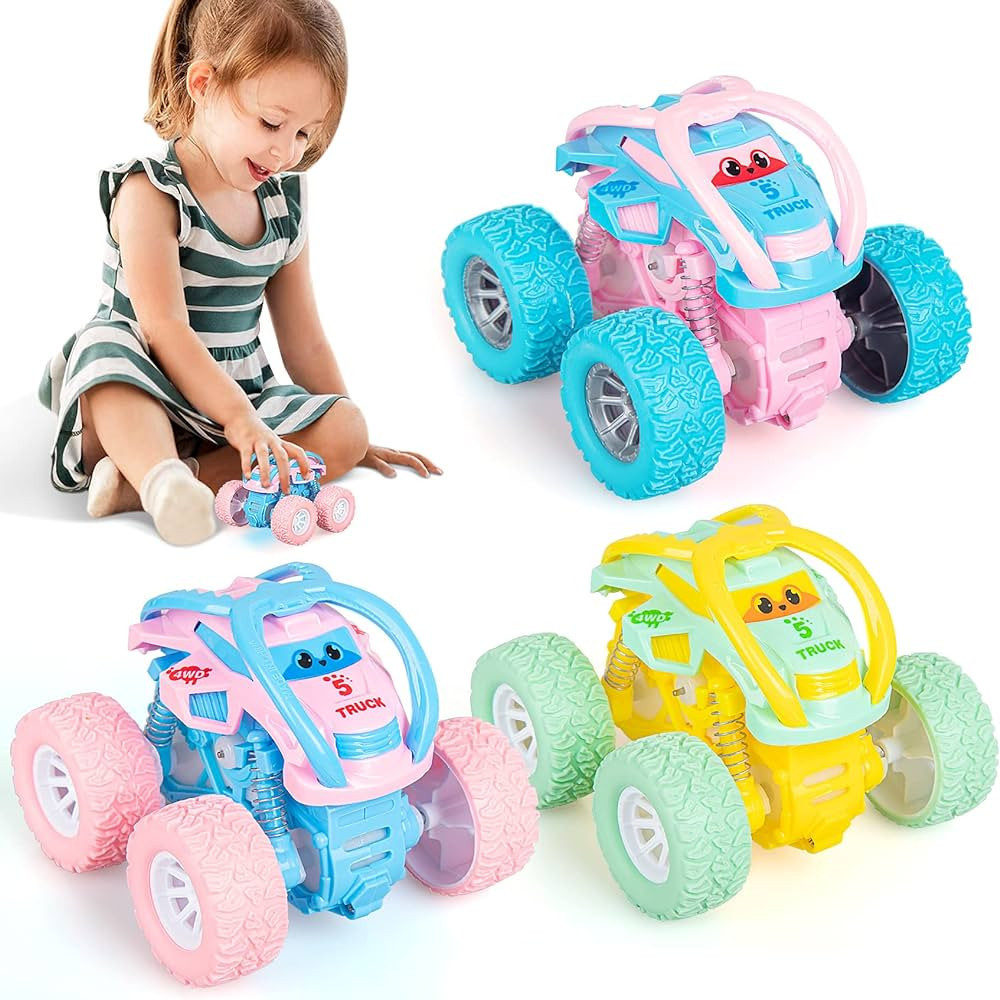 LODBY Car Toys for 2 3 4 Year Old Girls Boys Gifts, Pull Back Cars Toys for Toddler Age 2-6, Monster Trucks for Kids Boys Toys Age 2-6 Year Old Girl Birthday Gifts | Amazon (US)