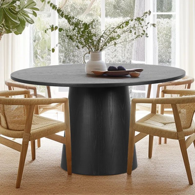 Dysis 52" Solid Oak Round Pedestal Dining Table | Wayfair North America