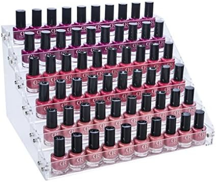 Gospire 66 Bottles of 6 Tier Acrylic Nail Polish Ink Rack Display Rack Stand Holder Jewelry Makeu... | Amazon (US)
