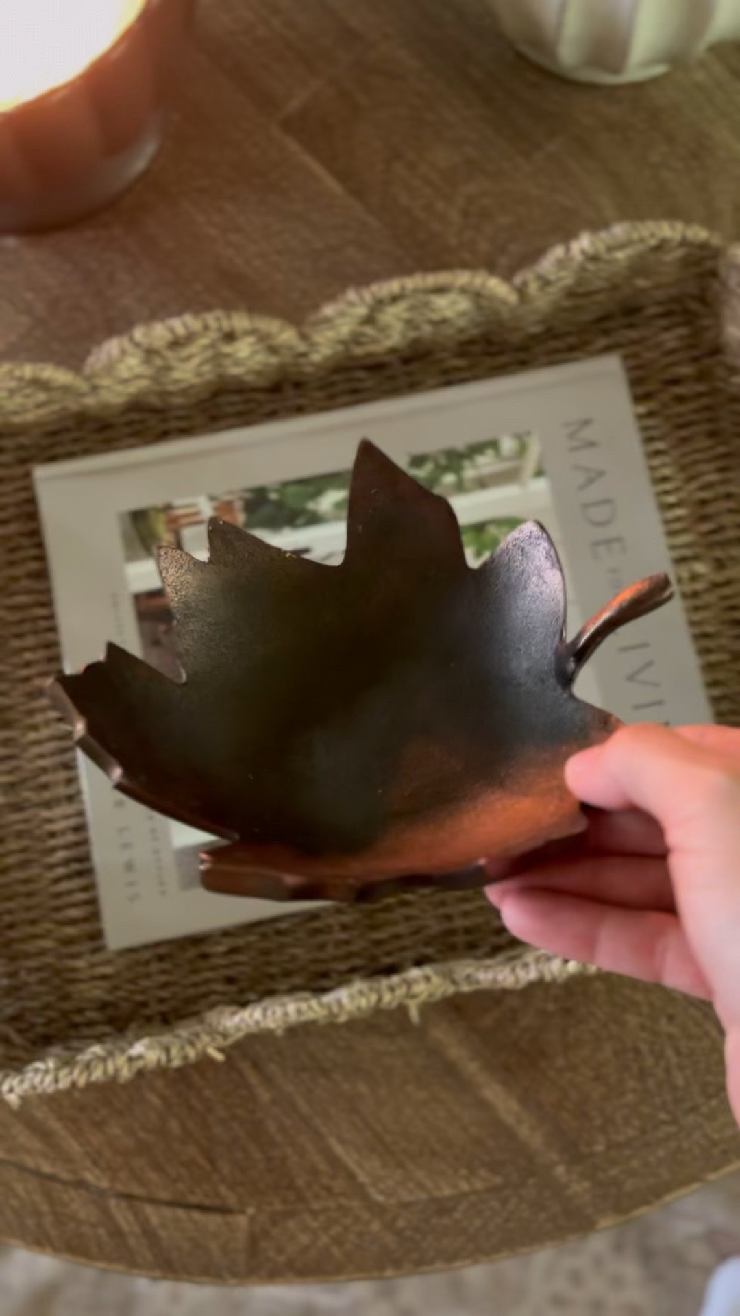 Just saw my brass leaf object is back in stock for the season!  This was a highly requested link and went quickly!  It also comes in a beautiful terracotta!  Perfect fall styling piece and I love adding a candle in it as well!

#LTKSeasonal #LTKHome