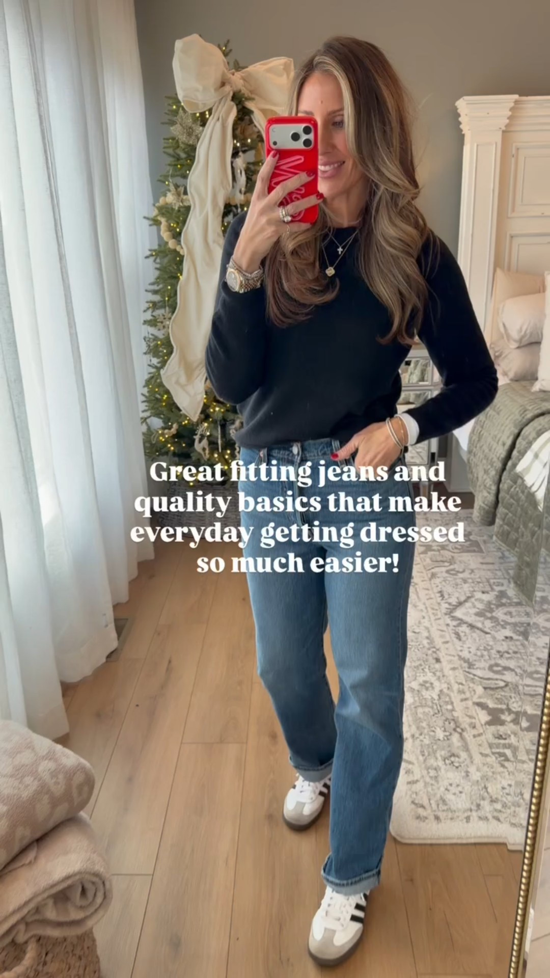 Everyday basics, Levi’s, flattering jeans, easy outfit, medium wash jeans, sweater outfit, themominstylee

#LTKSeasonal #LTKmomlife #LTKootd