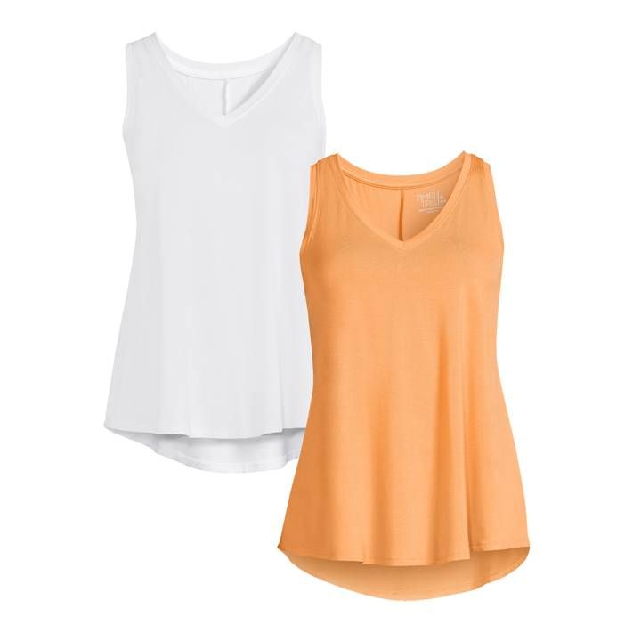Time and Tru Women's High Low Tank Top, 2-Pack | Walmart (US)