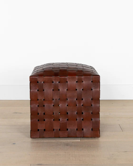Ackley Leather Ottoman | McGee & Co.
