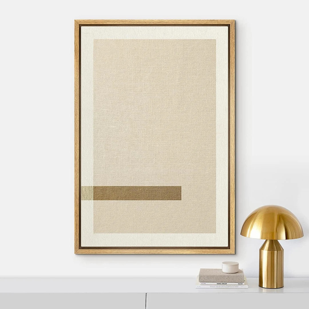 SIGNWIN Framed Canvas Print Wall Art Tan Brown Square Polygon Collage Abstract Geometric Illustra... | Etsy (US)