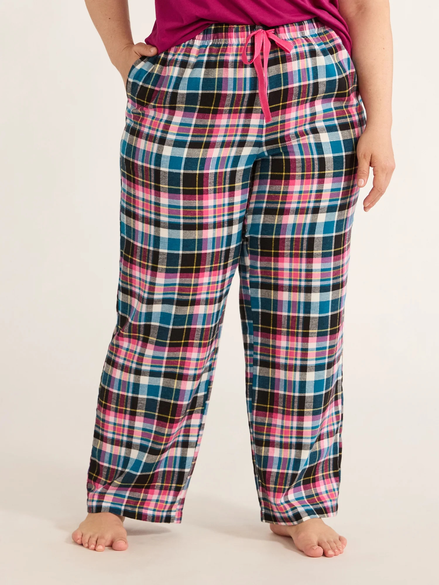 Joyspun Women's Flannel Sleep Pants, 30” Inseam, Sizes XS-3X | Walmart (US)