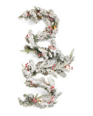 9ft Berry Pine Garland With Led Lights | TJ Maxx