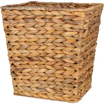 allen + roth Tan Mixed Material Wastebasket | Lowe's