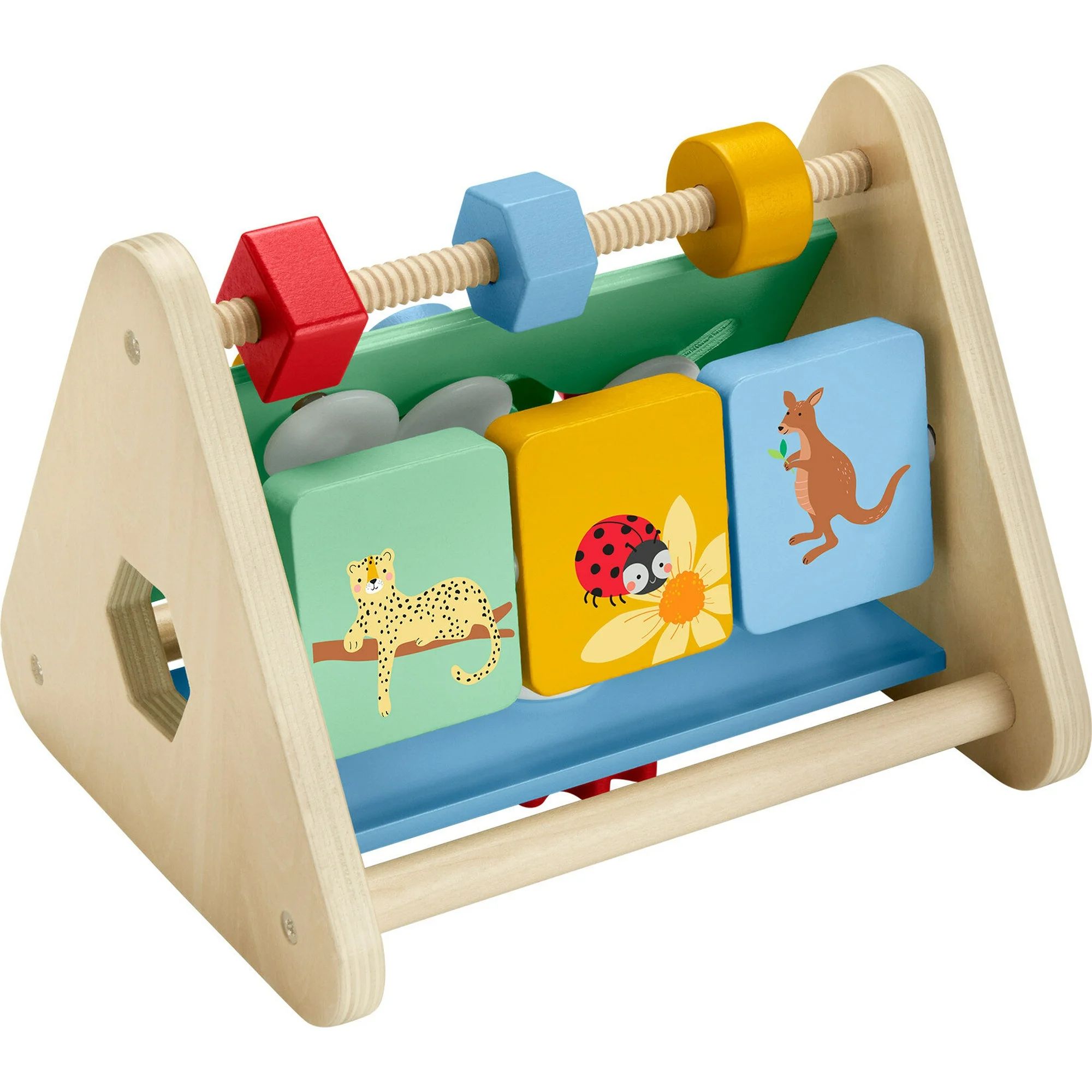 Fisher-Price Wooden Activity Triangle, 2-sided Fine Motor Toy for Baby & Infant 6M+, 1 Wooden Pie... | Walmart (US)