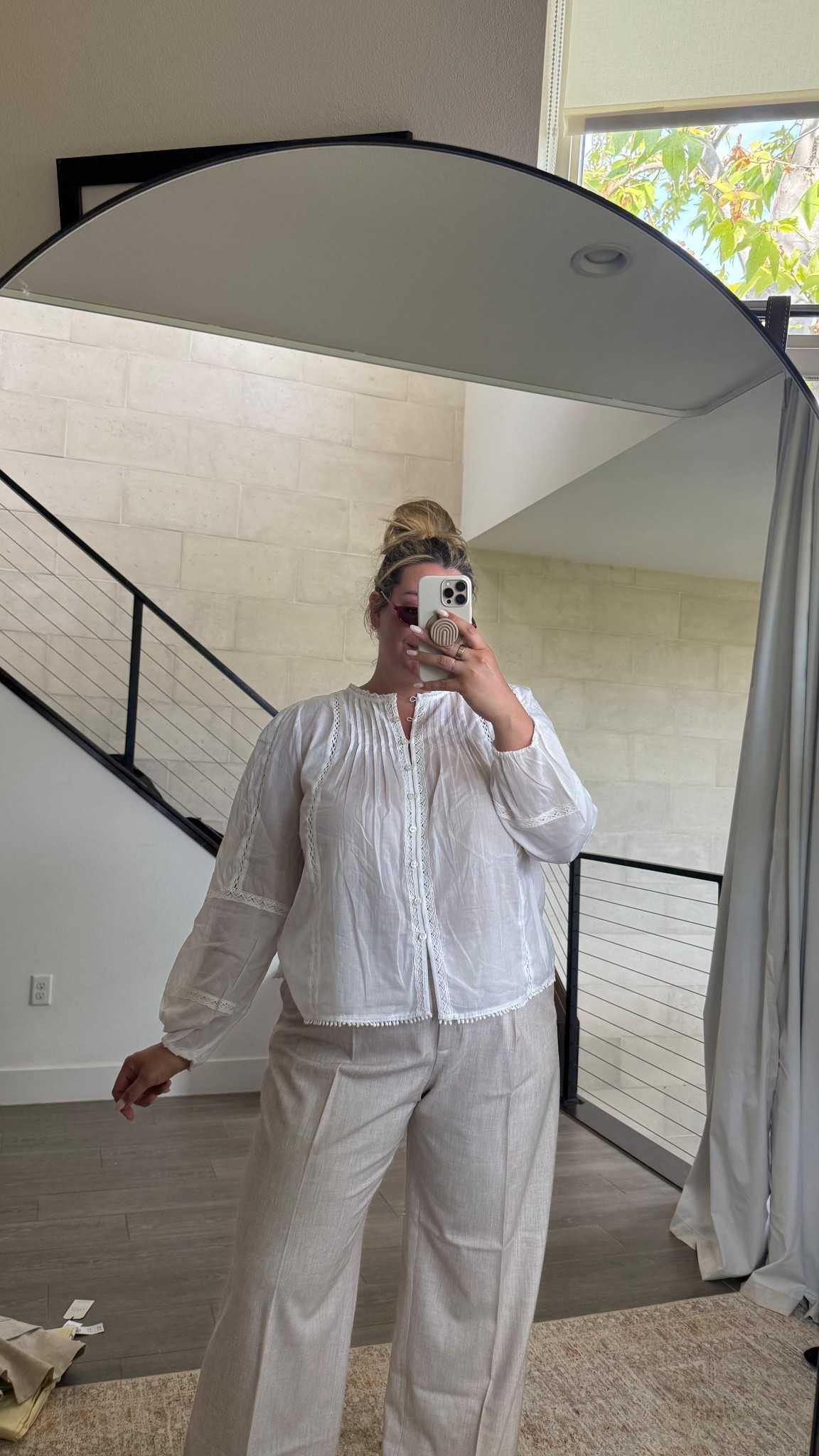 wearing this top in an xl & 33 in the pants 

#LTKSeasonal #LTKMidsize #LTKSummerEdit