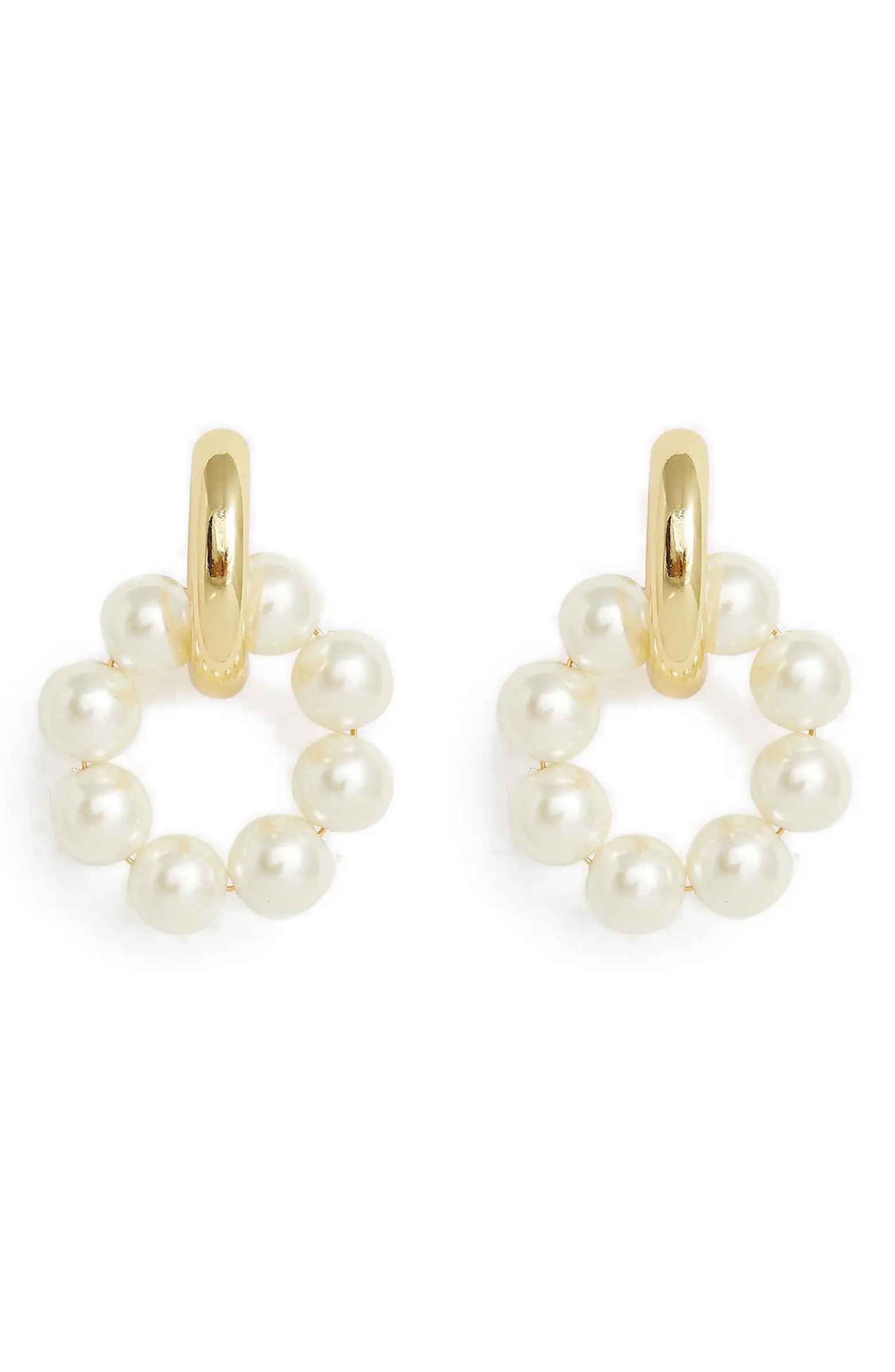 Tyson Imitation Pearl Hoop Earrings | Nordstrom