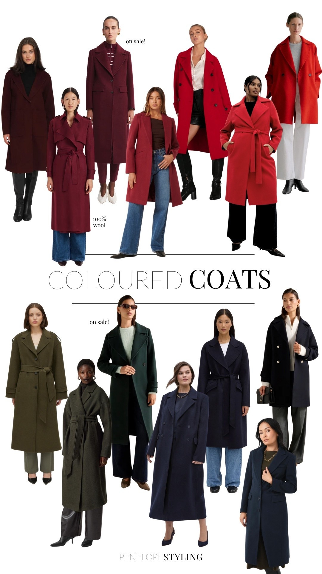 COATS but make it fun! Love these shades from bold red to burgundy, and khaki to rich navy. Some on sale… be quick!

#LTKaustralia #LTKwinter #LTKworkwear