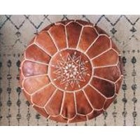 Marrakesh Gallery  Handmade Dark Brown Tobacco Poufs Moroccan Leather Pouf Ottoman Footstool Pouffe  UNSTUFFED | Etsy (US)