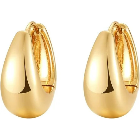 S.Leaf Hoop Earrings for Women Chunky Gold Hoop Earrings Thick Gold Hoop Earrings Huggie Hoop Earrings Silver Hoop Earrings | Walmart (US)