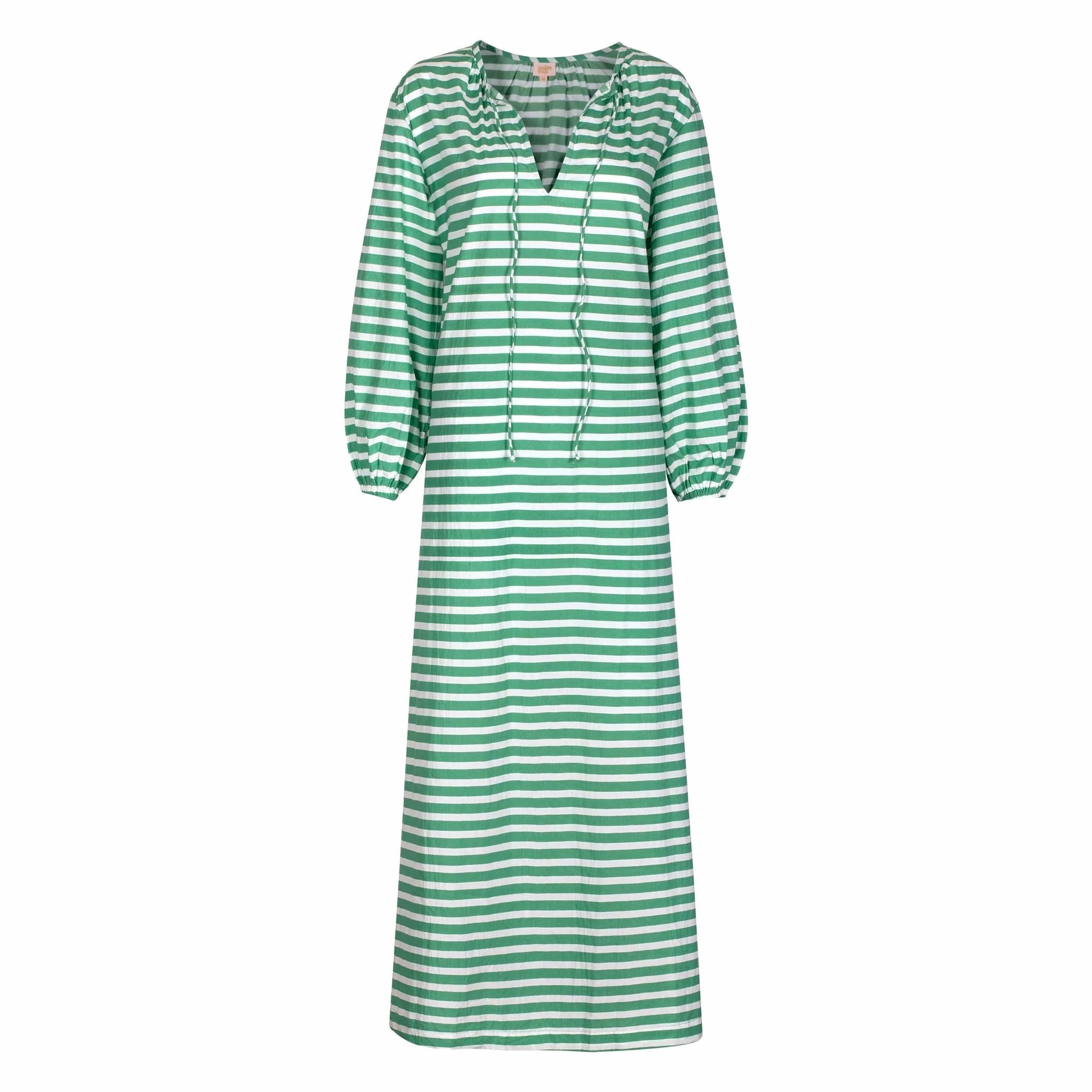 Green and White Stripe Sienna Dress | Sunshine Tienda