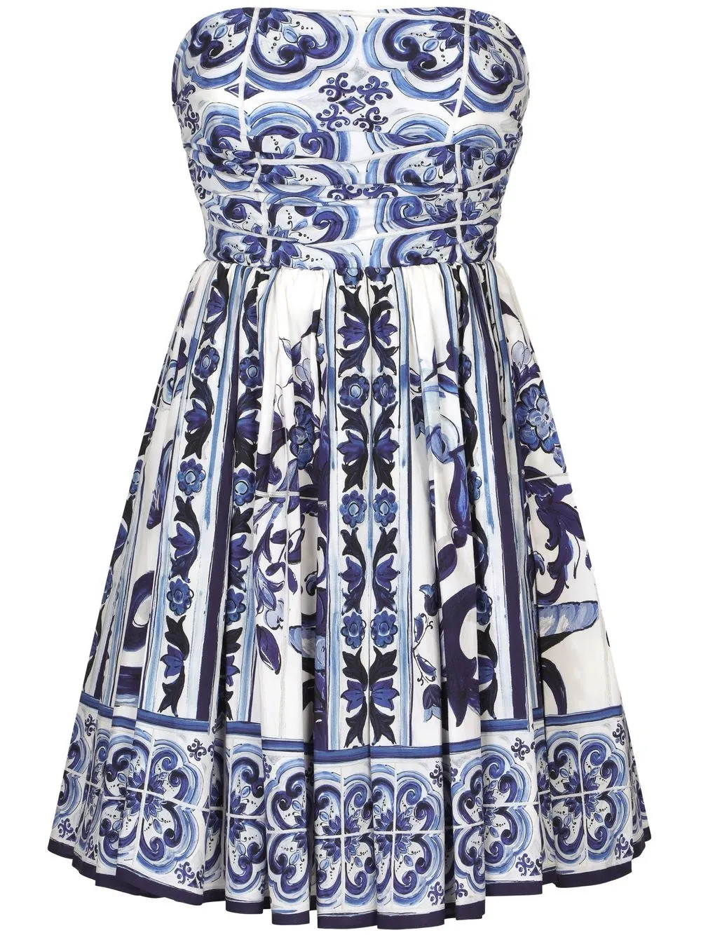 Dolce & Gabbana Majolica-print Bandeau Minidress - Farfetch | Farfetch Global