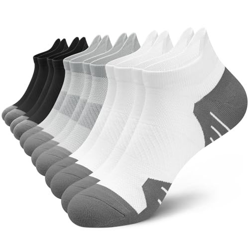 PAPLUS 6 Pairs Ankle Compression Socks for Women, Cushioned Running Socks with Arch Support, Low Cut, Targeted Compression | Amazon (US)