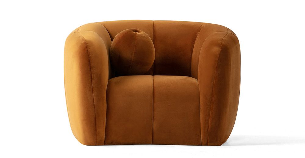 Alexis 45" Fabric Chair, Ember Velvet | Kardiel