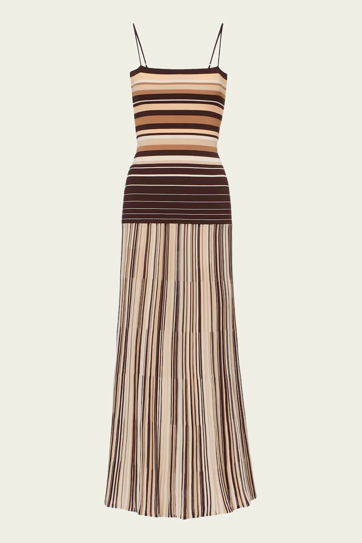 Esenia Knit Dress in Apricot Brown Stripe - Striped L | Shop Olivia