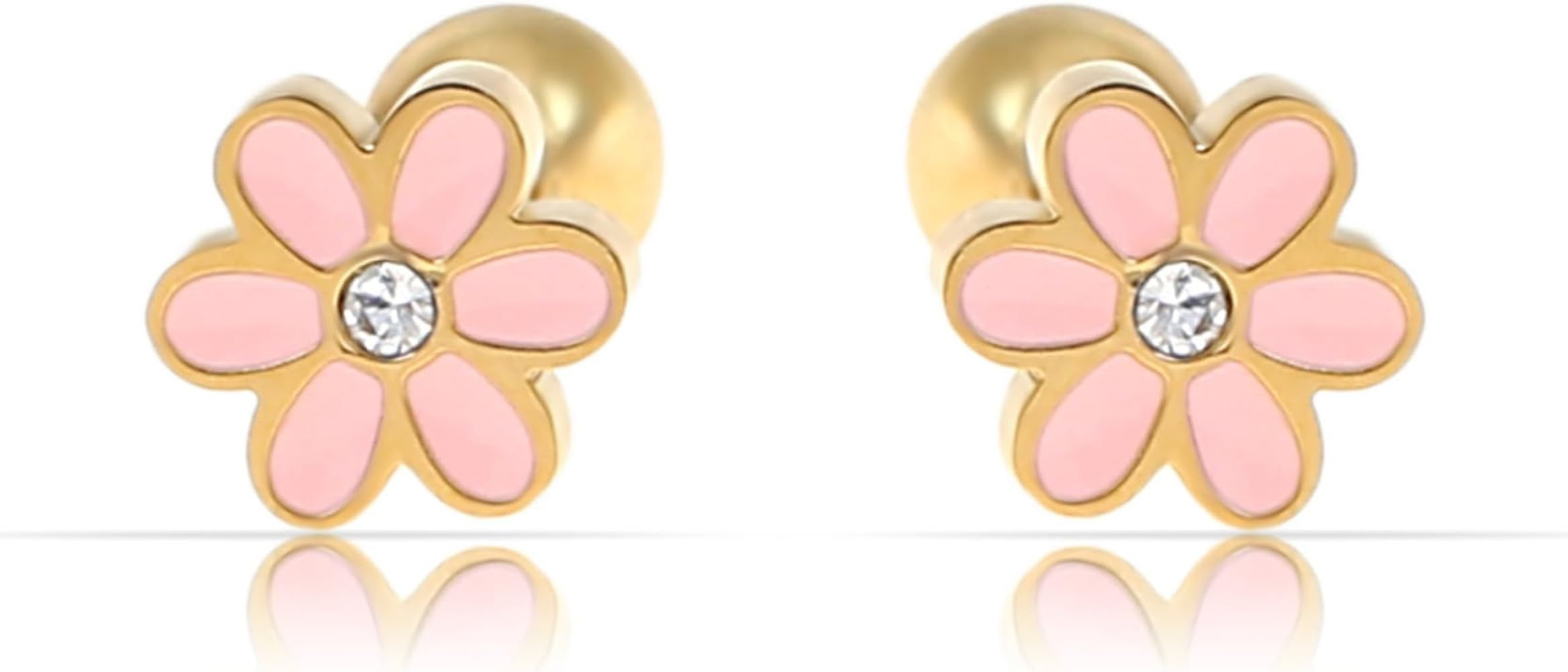 Made by Nami Minimalist Gold Flower Stud Earrings for Women Hypoallergenic Floral Earrings with B... | Amazon (US)