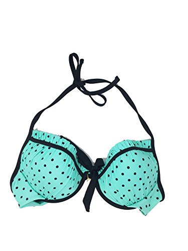 California Waves Polka-Dot Push-Up Underwire Bikini Top Mint/Black Large | Amazon (US)