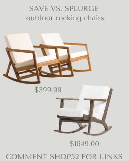 Save versus splurge outdoor patio chairs. The set of 2 are from Tj Maxx and the other is from Pottery Barn  

#LTKhome #LTKstyletip #LTKFind