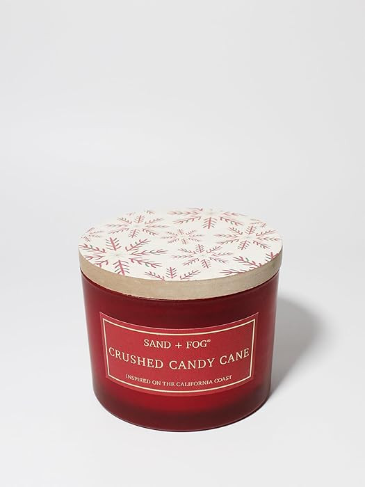 Sand + Fog Scented Candle - Crushed Candy Cane – Additional Scents and Sizes – 100% Cotton Le... | Amazon (US)