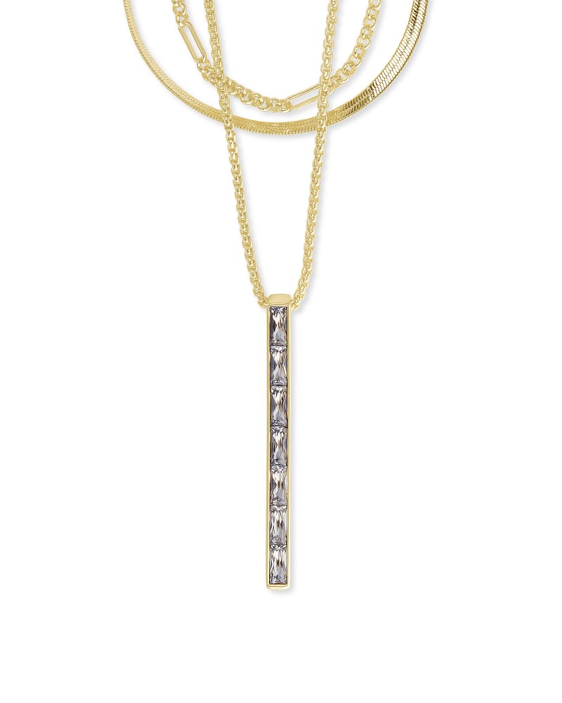 Jack Gold Multi Strand Necklace in White Crystal | Kendra Scott