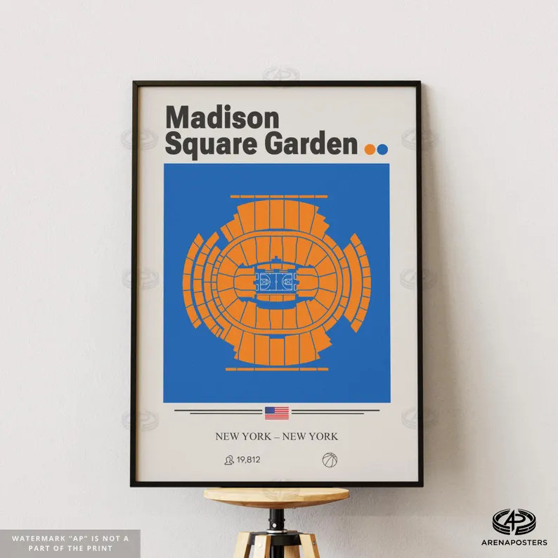 New York Knicks Poster, Madison Square Garden Print, NBA Basketball Wall Art, New York USA Decor,... | Etsy (Global)