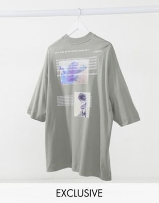 COLLUSION skate print oversized tee in sand | ASOS (Global)