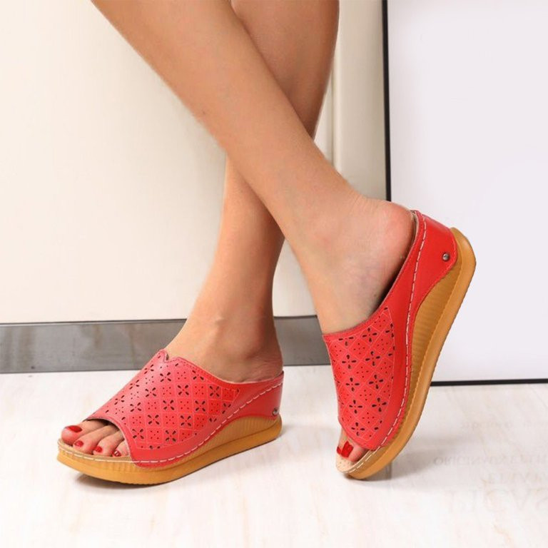 uikmnh Women Shoes Fashion Spring And Summe Stitching Peep Toe Hollow Sandals Platform Roman Wome... | Walmart (US)