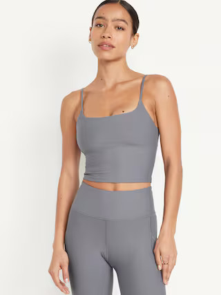 Light Support Strappy PowerSoft Longline Sports Bra | Old Navy (US)