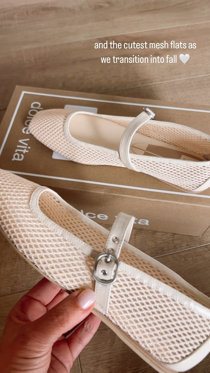 The prettiest Dolce Vita mesh flats as we transition into fall! Fall style, mesh flats, ballet flats, trending flats, crème woven mesh flats, seasonal shoes, trending shoes

#LTKSeasonal #LTKStyleTip #LTKShoeCrush