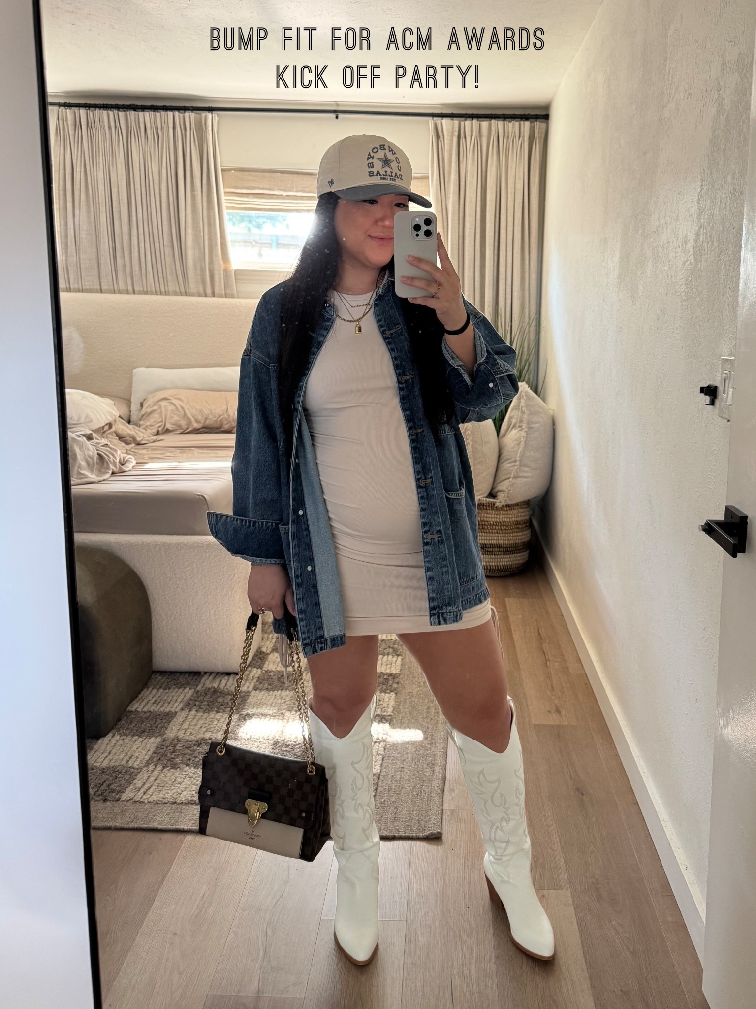 Styling the bump lately has been kinda fun as I’m finally starting to show more!! Love this easy comfy western outfit. But switch the shoes to sneakers or sandals and it’s great for any casual event. Bag is @keekshandbags of course and denim jacket is from my favorite brand @showpo 🤍🤌🏼

#LTKBump #LTKMidsize #LTKStyleTip