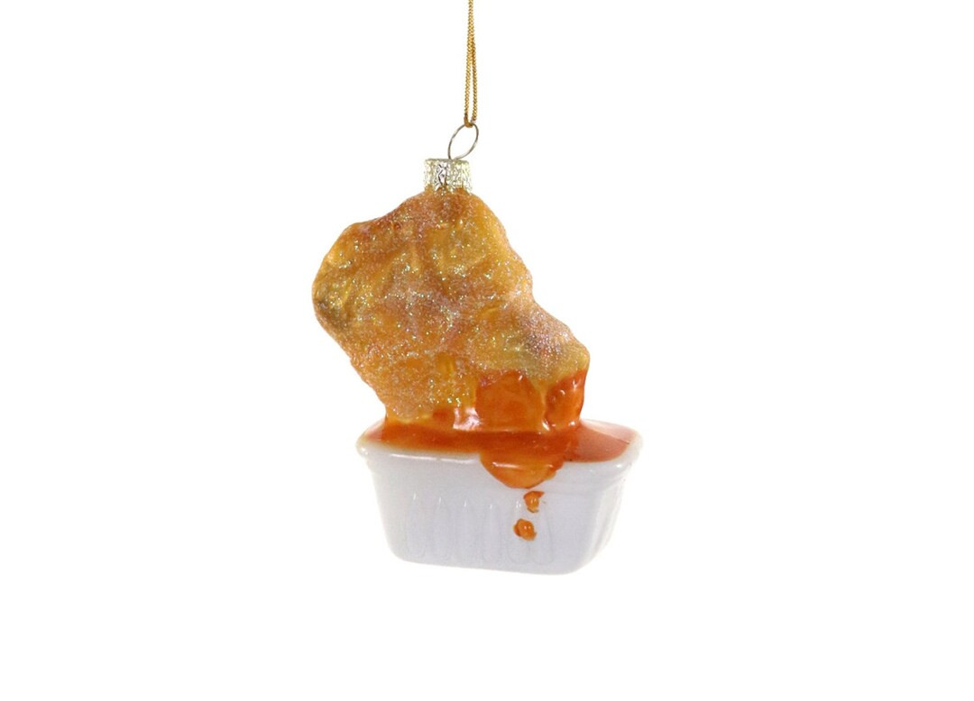 Sweet Sauce Chicken Nugget Glass Christmas Ornament - Etsy | Etsy (US)