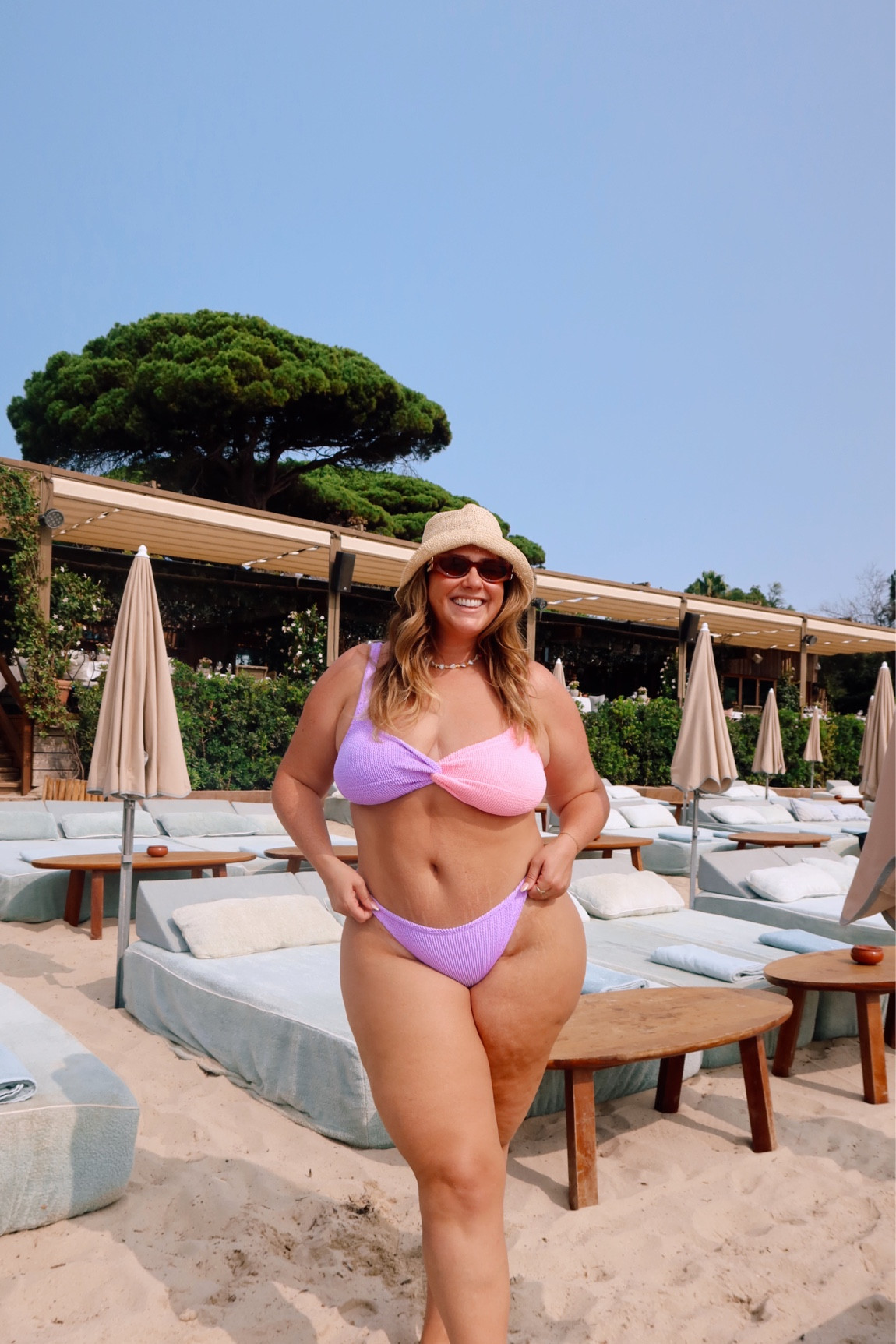 Finally splurged on this bikini & I absolutely love it! It’s a “one size fits all” situation. The site says it fits a US 2-12 and I’m a 14 and fit me perfectly! I did wear nippier cover bc the pink side of the top was slightly see through when wet (just an FYI)!

#LTKSeasonal #LTKswim #LTKmidsize