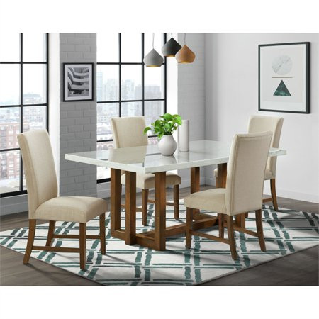 Picket House Furnishings Meyers Rectangular White Marble Top Dining Table | Walmart (US)