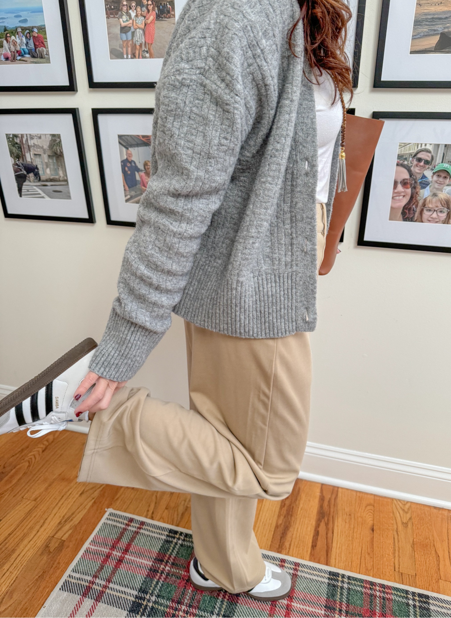 Casual winter outfit with Sambas. Cardigan is Zara

#LTKover40 #LTKshoecrush #LTKSeasonal