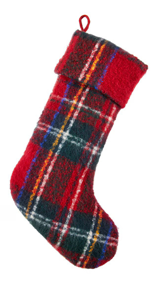 CANVAS Christmas Decoration Brushed Plaid Stocking, Red, 18.5-in | Canadian Tire
